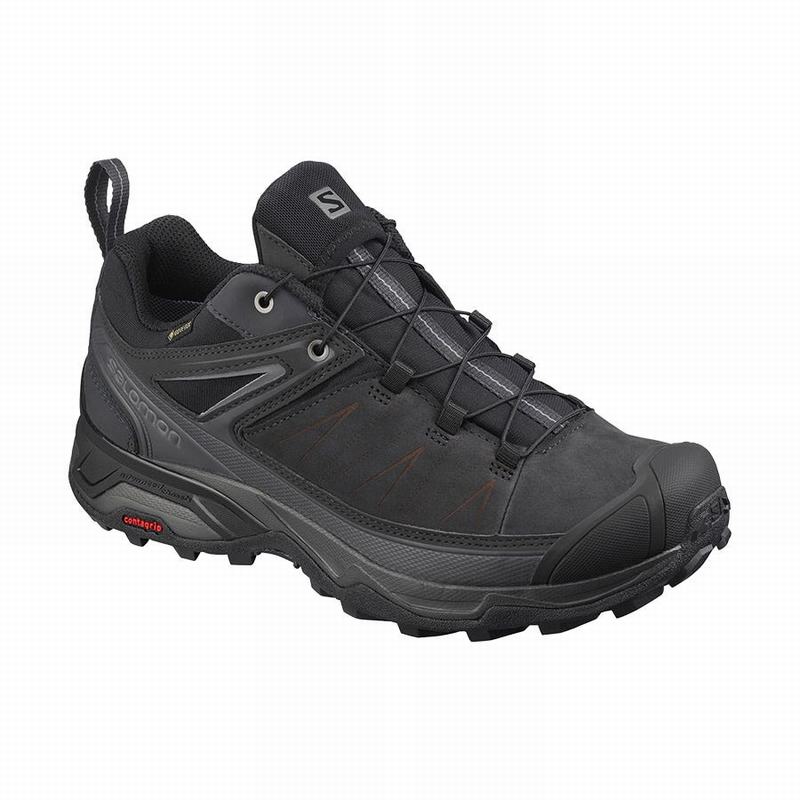 Buty Trekkingowe Męskie Salomon X ULTRA 3 LEATHER GORE-TEX - Czarne - Polska (395-NXSGCD)